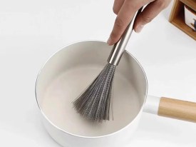 Cepillo acero para limpieza con mango metalico